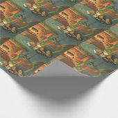 ビンテージクリスマス　暖炉で眠る動物たち ラッピングペーパー (角)