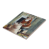 ビンテージクリスマス、暖炉のそばの聖ニコラス タイル (側面)