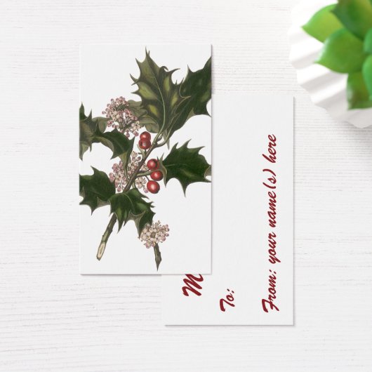 ビンテージクリスマス、緑のホリー植物と果実 (デスク)