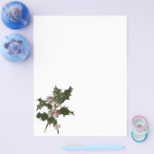 ビンテージクリスマス、緑のホリー植物と果実 チラシ (シングル)