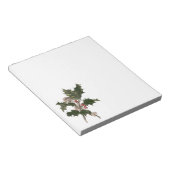 ビンテージクリスマス、緑のホリー植物と果実 ノートパッド (アングル)