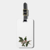 ビンテージクリスマス、緑のホリー植物と果実 ラゲッジタグ (正面縦)