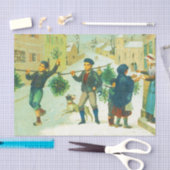 ビンテージクリスマス 薄葉紙 (クラフト)