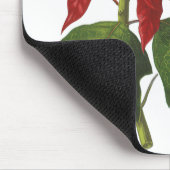 ビンテージクリスマス、赤いポインセチアの冬の植物 マウスパッド (コーナー)