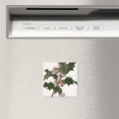 ビンテージクリスマス、赤い果実のホリー植物 マグネット (インサイチュ (食洗機))