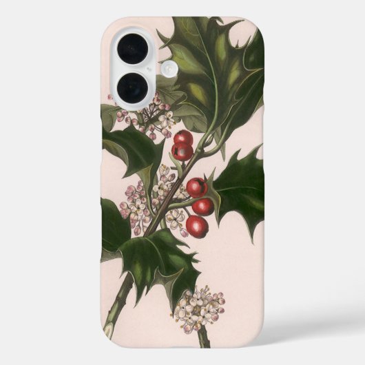 ビンテージクリスマス、赤い果実のホリー植物 Case-Mate iPhoneケース (裏面)