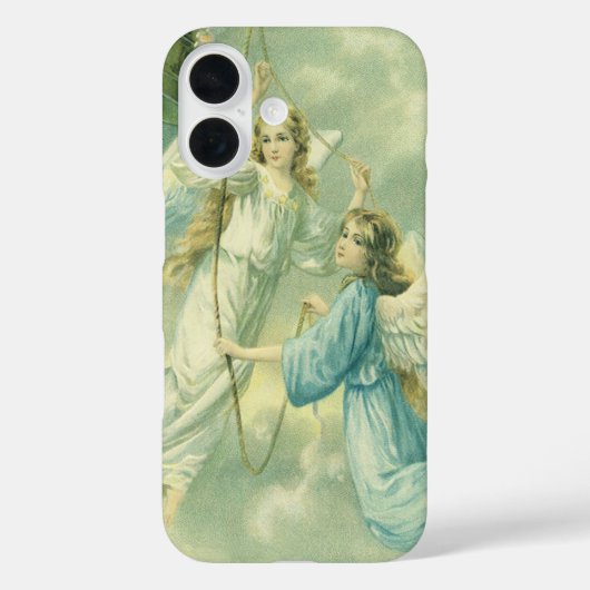 ビンテージクリスマス、鐘を鳴らすビクトリアン天使 Case-Mate iPhoneケース (裏面)