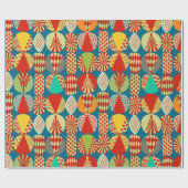 ビンテージクリスマス（青） ラッピングペーパー (フラット)