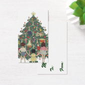 ビンテージクリスマス　飾られた木の周りの子供たち (デスク)
