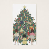 ビンテージクリスマス　飾られた木の周りの子供たち (正面)