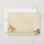 ビンテージクリームバタフライウェディングアナウンスメント 案内状 (裏面)