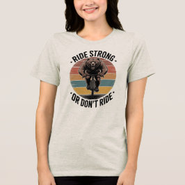 ビンテージサンセットのクマのサイクリストデザイン トライブレンドTシャツ