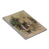 ビンテージサンタの雪のクリスマスツリー ノートブック (右側)