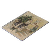 ビンテージサンタの雪のクリスマスツリー ノートブック (左側)