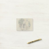 ビンテージサンタの雪のクリスマスツリー ポストイット (デスク上)