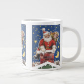ビンテージサンタクロース、クリスマスの前の夜 ジャンボコーヒーマグカップ (右)