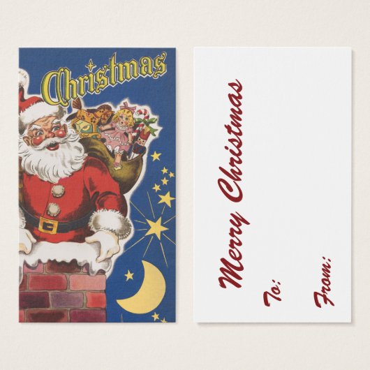 ビンテージサンタクロース、クリスマスの夜 (正面&裏面)