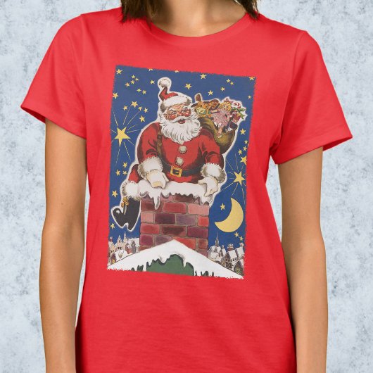 ビンテージサンタクロース、クリスマス前夜 Tシャツ