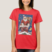 ビンテージサンタクロース、クリスマス前夜 Tシャツ (正面)