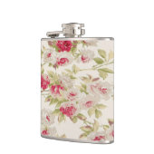 ビンテージシックなシャビーガーリーの花 フラスク (左)