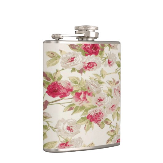 ビンテージシックなシャビーガーリーの花 フラスク (右)