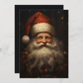 ビンテージスタイルのサンタクロース シーズンカード (正面/裏面)