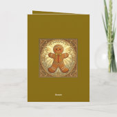 ビンテージスタイルのジンジャーブレッドマン焼き菓子 シーズンカード (裏面)