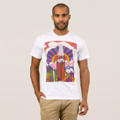 ビンテージスタイルのソーダ広告ポスター Tシャツ (正面フル)