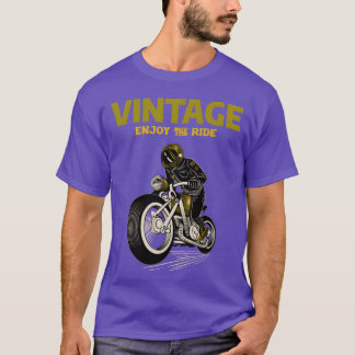 ビンテージスタイルのバイクデザイン友達 Tシャツ