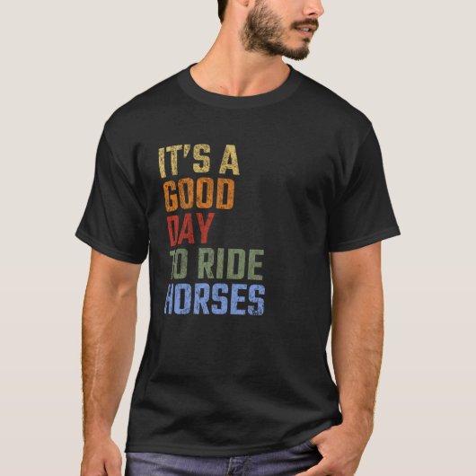 ビンテージスタイルの乗馬に最適な日 R Tシャツ (正面)