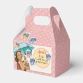 ビンテージスタイルの傘付き ブライダルシャワーフェイバーボックス フェイバーボックス (裏面サイド)