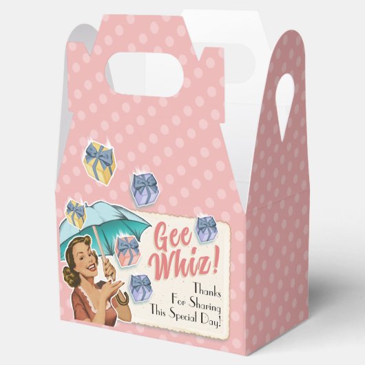 ビンテージスタイルの傘付き ブライダルシャワーフェイバーボックス フェイバーボックス (オープン)