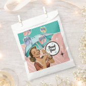 ビンテージスタイルの傘 ブライダルシャワーフェイバータグ フェイバーバッグ (クリップ留めされた状態)