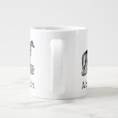 ビンテージスタイルの立っている馬 ジャンボコーヒーマグカップ (裏面)