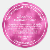 ビンテージスタイルの織り込みピンク箔石鹸化粧品 ラウンドシール (正面)
