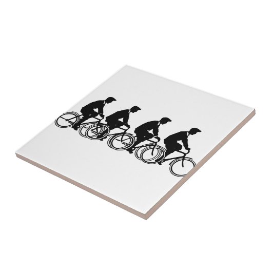 ビンテージスタイルの自転車とサイクリスト タイル (側面)