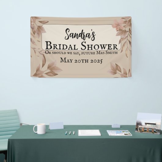 ビンテージスタイルの葉のソフトカラーボーホーチック 横断幕 (トレードショー)