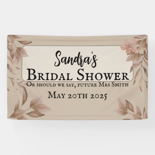 ビンテージスタイルの葉のソフトカラーボーホーチック 横断幕 (横)