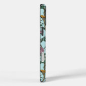 ビンテージスタイルの青い色の植物パターン Case-Mate iPhoneケース (裏面 / 右)