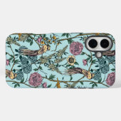 ビンテージスタイルの青い色の植物パターン Case-Mate iPhoneケース (裏面 (横))