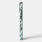 ビンテージスタイルの青い色の植物パターン Case-Mate iPhoneケース (裏面 / 左)