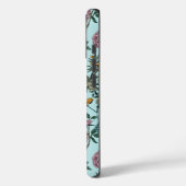 ビンテージスタイルの青い色の植物パターン Case-Mate iPhoneケース (裏面 / 左)