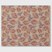 ビンテージスタイルの青い色の植物柄のラッピングペーパーです。 ラッピングペーパー (フラット)