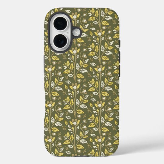 ビンテージスタイルの青い色の植物柄  ケース-M Case-Mate iPhoneケース (裏面)