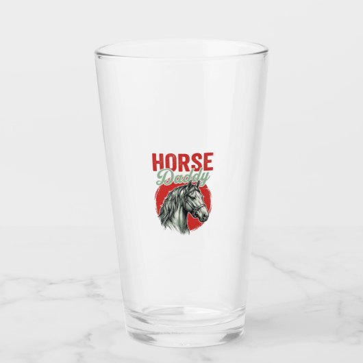 ビンテージスタイルの馬の父の彫刻 タンブラーグラス (正面)
