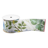 ビンテージスタイル カラフル フローラル デザイン サテンリボン (リール)