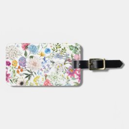 ビンテージスタイル カラフル フローラル デザイン ラゲッジタグ