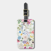 ビンテージスタイル カラフル フローラル デザイン ラゲッジタグ (正面縦)