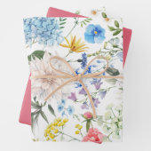 ビンテージスタイル カラフル フローラル デザイン ラッピングペーパーシート (インサイチュ)