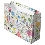 ビンテージスタイル カラフル フローラル デザイン ラージペーパーバッグ (正面アングル)